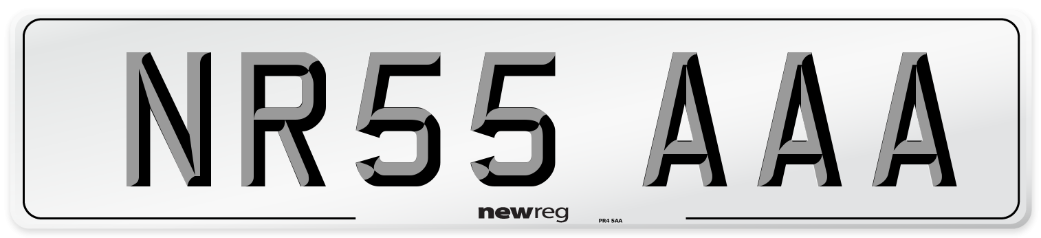 NR55 AAA Number Plate from New Reg